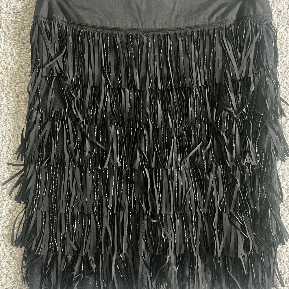 Boston Proper NEW Beaded Fringe Skirt sz 0